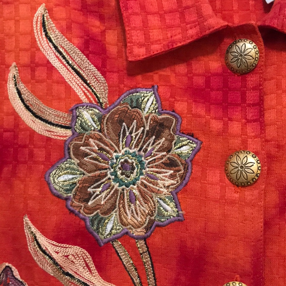 Orange Patchington Jacket! Ps Bust 41” Gorgeous! - image 2